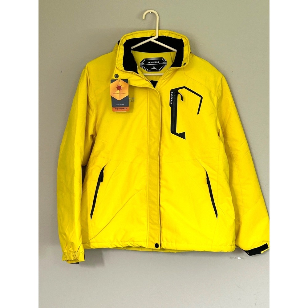 Moerdeng Mens Mountain Waterproof Ski Jacket Bright Yellow Winter Coat XL 816-AB